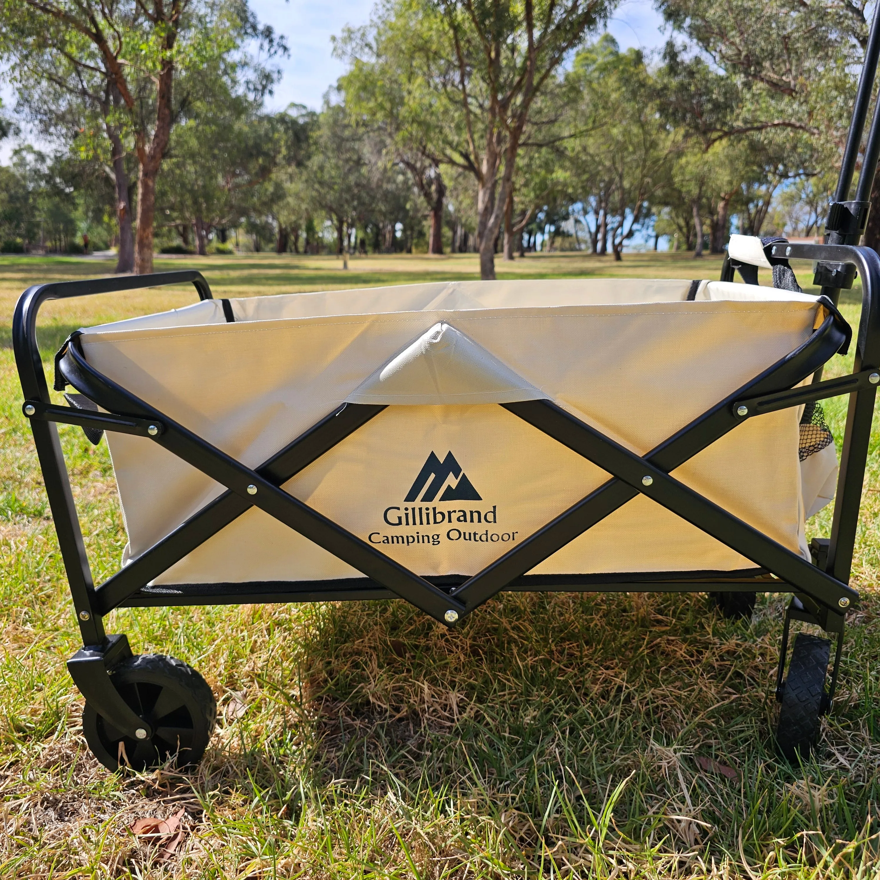 Black camping trolley cart