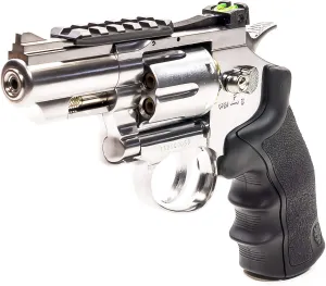 Black Ops Exterminator 2.5 Inch BB Gun Revolver, Air Gun, Guns for Adults, CO2 Pistol, .177 Caliber Pellets & BB Pistols, Full Metal, 12g Cartridges, 350 FPS, Chrome Finish