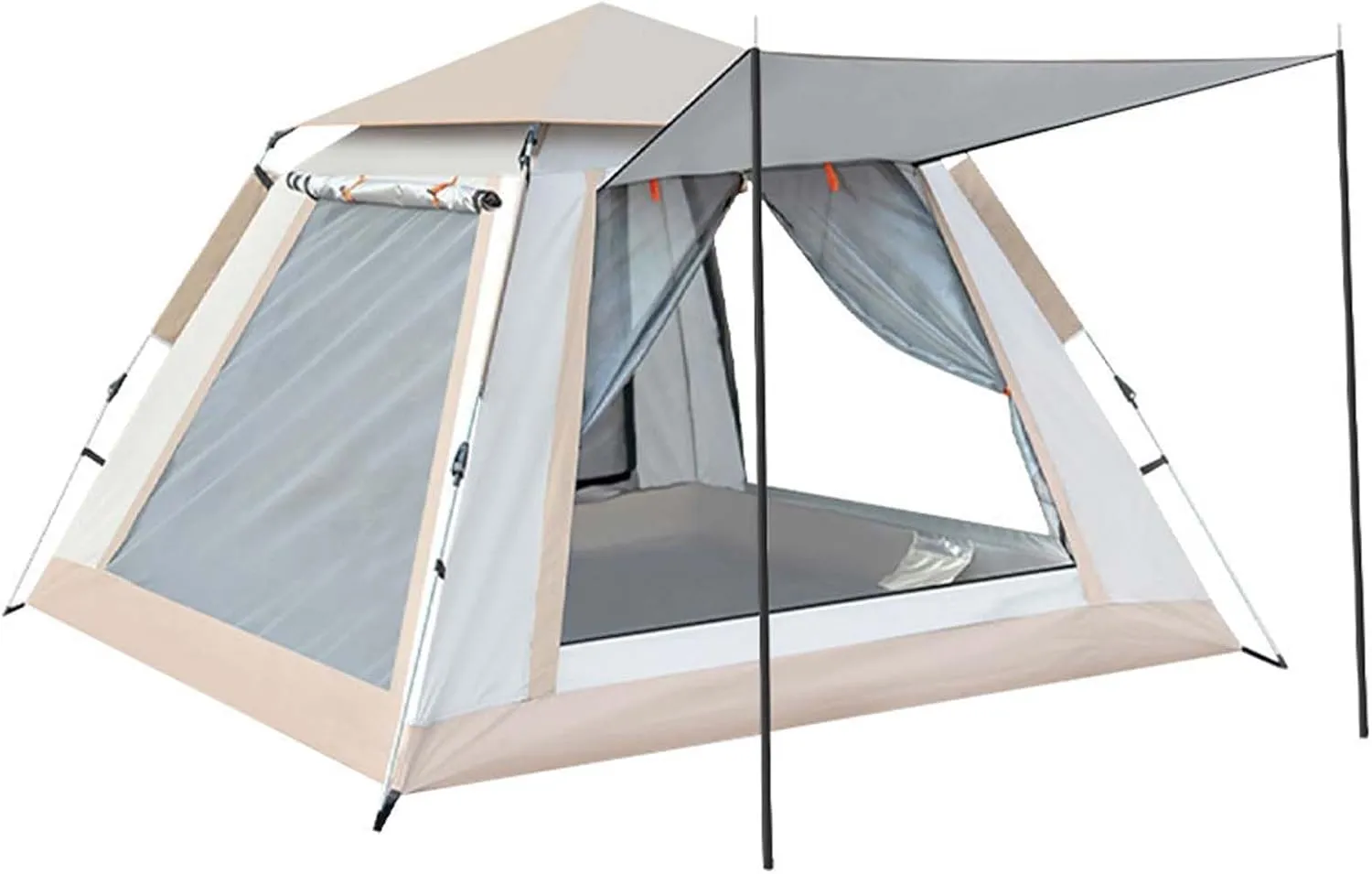 BNEI Family Camping Tent, can accommodate 3~8 People, 360 Degree Ventilation, 3 Seconds Extremely Fast Installation, Sun/Rainproof, Suitable for Hiking and Camping, Blue/Grey