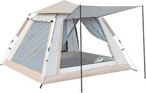 BNEI Family Camping Tent, can accommodate 3~8 People, 360 Degree Ventilation, 3 Seconds Extremely Fast Installation, Sun/Rainproof, Suitable for Hiking and Camping, Blue/Grey