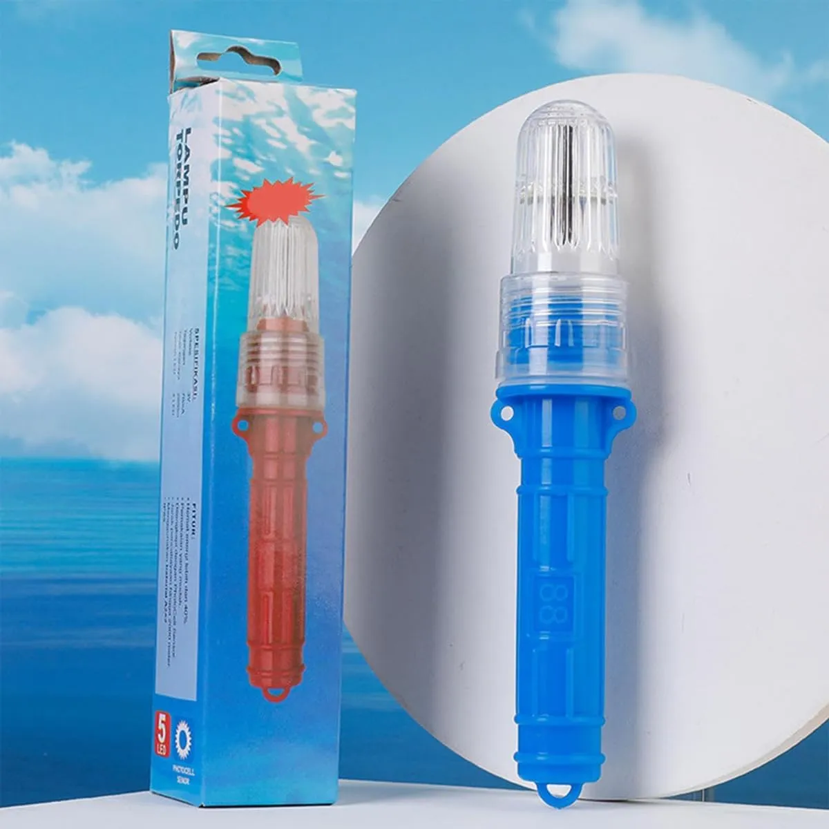 Boat Flares, Boat Flares Coast Guard Approved Marine, Marine Electronic Distress Signal Light, Waterproof Emergency Signals for Fishing Nets, Buoys & Boats (3pcs-Red)
