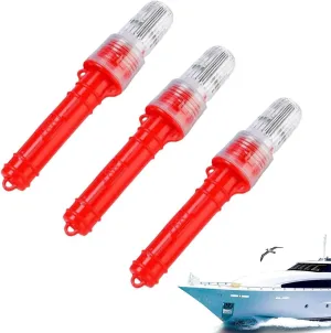 Boat Flares, Boat Flares Coast Guard Approved Marine, Marine Electronic Distress Signal Light, Waterproof Emergency Signals for Fishing Nets, Buoys & Boats (3pcs-Red)