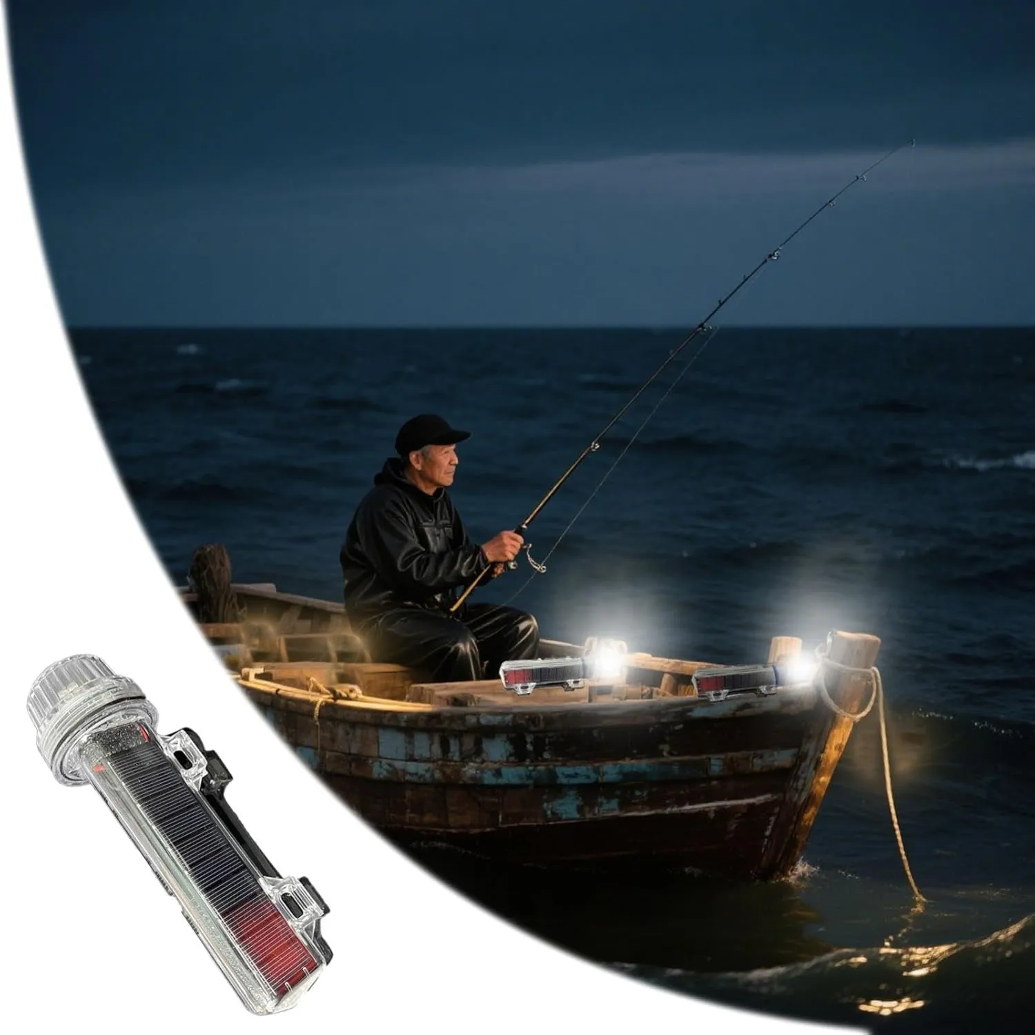 Boat Flares – Boat Flares Coast Guard Approved Marine | Solar-Powered Auto-Light Control | Red/Green/White | Waterproof Emergency Signals for Fishing Nets, Buoys, Boats & Maritime Rescue (3Pcs)