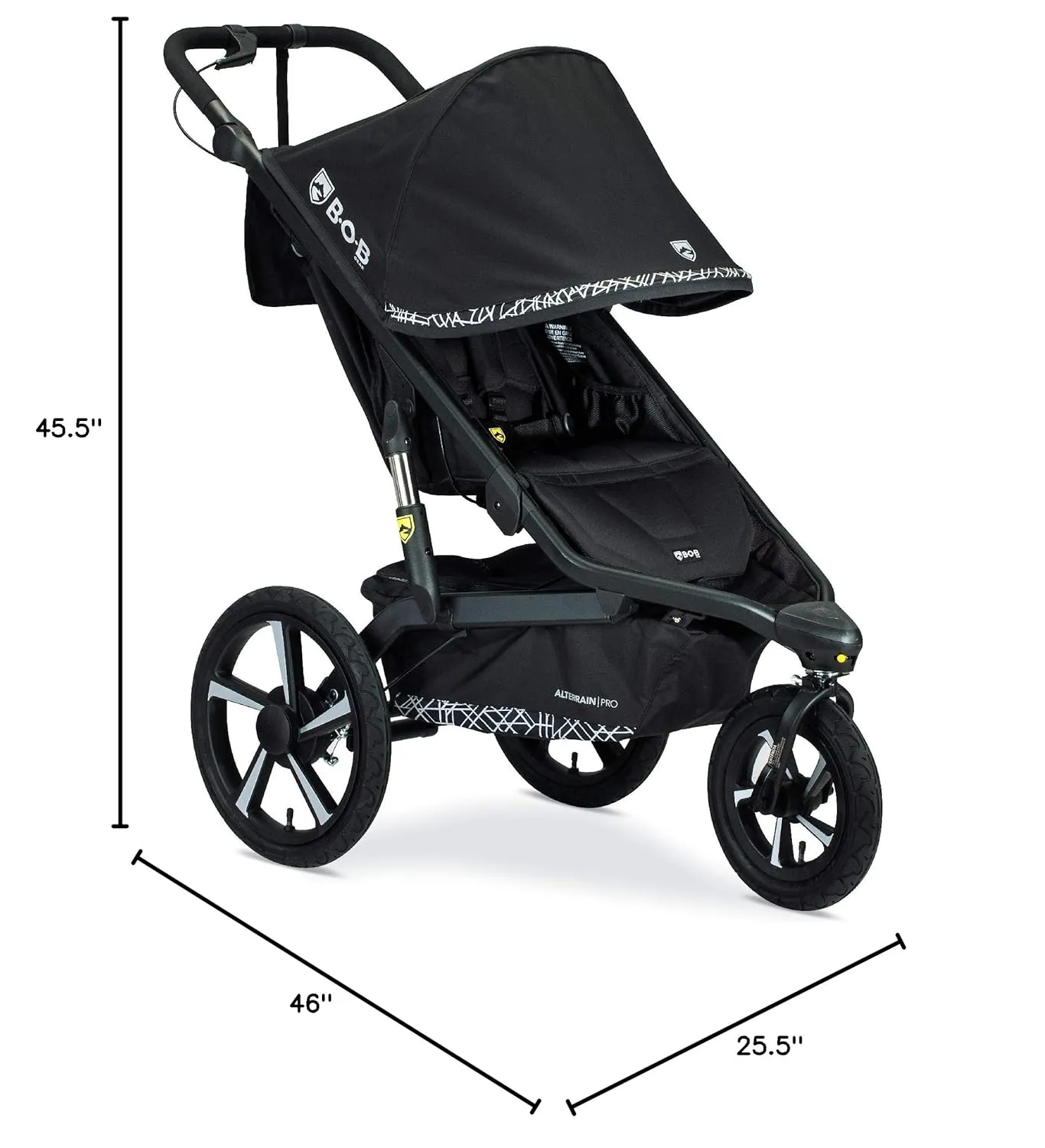 BOB Gear Alterrain Pro Jogging Stroller, Lunar - Ultra-Reflective Accents