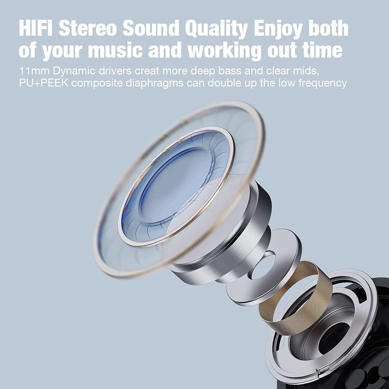 Boean Wireless Headphones Wrokout Headphones Bluetooth 5.3 with IPX7 Rating Workout Running Headphone with 16 Hours Bluetooth Earbuds for Man Women