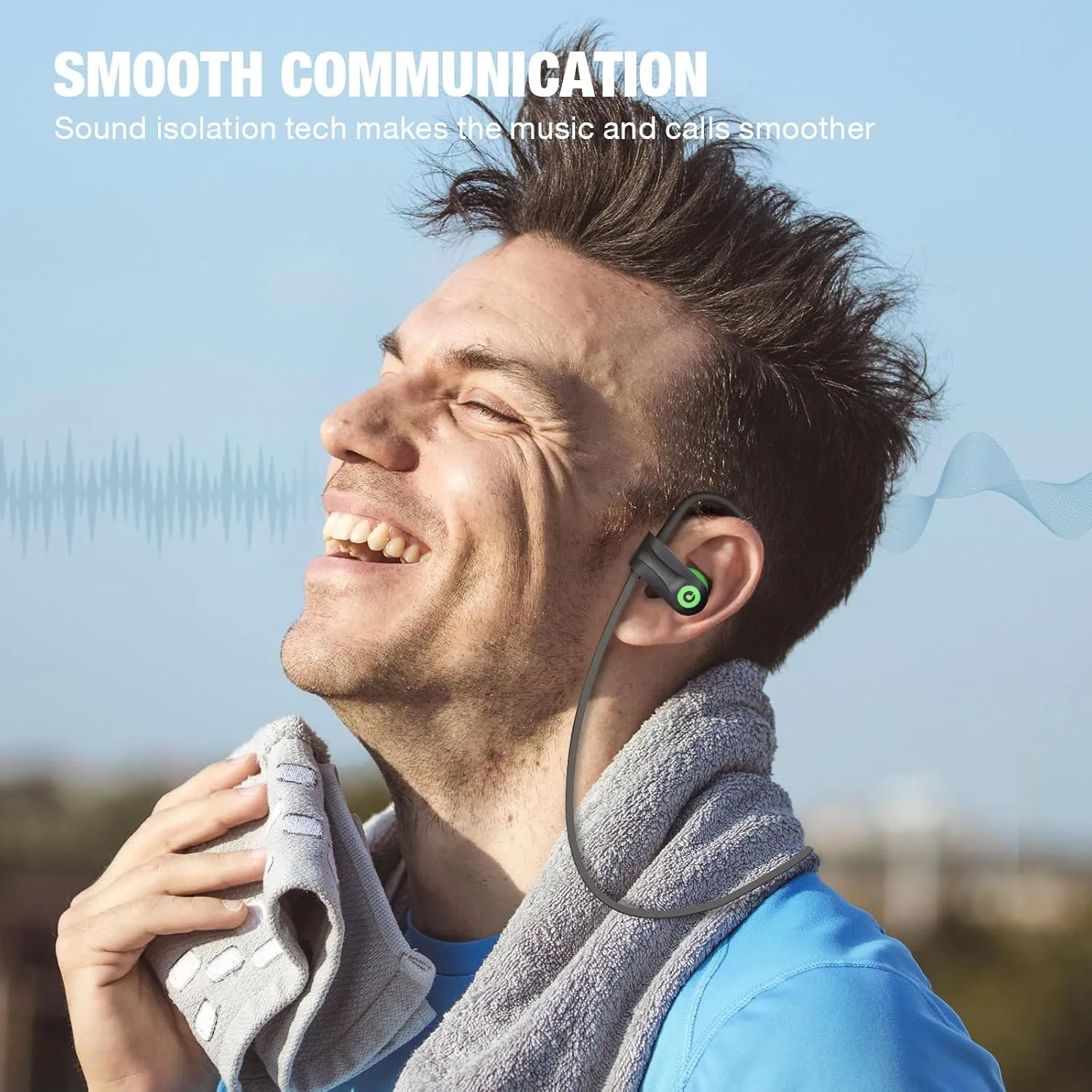 Boean Wireless Headphones Wrokout Headphones Bluetooth 5.3 with IPX7 Rating Workout Running Headphone with 16 Hours Bluetooth Earbuds for Man Women