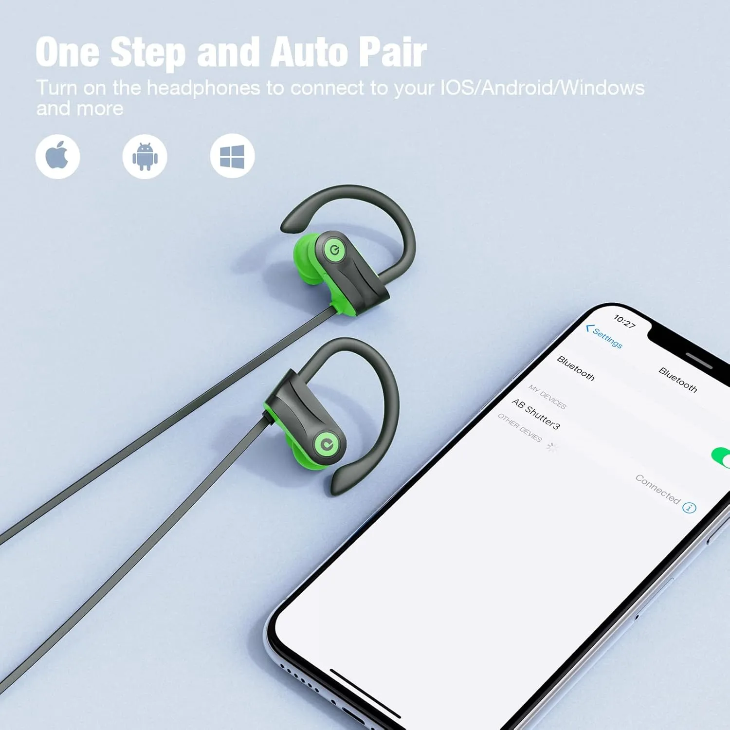 Boean Wireless Headphones Wrokout Headphones Bluetooth 5.3 with IPX7 Rating Workout Running Headphone with 16 Hours Bluetooth Earbuds for Man Women