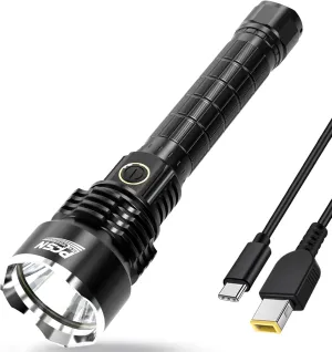 Brightest Rechargeable Flashlights High Lumens - PFSN Super Bright Tactical Flashlight IPX65 Waterproof, 400M Long Range, 20Hrs Long Lasting Best Powerful LED Torch Battery Powered Flash Light