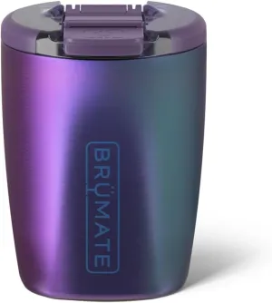 BrüMate Rocks 100% Leak-Proof 12oz Insulated Lowball Cocktail & Whiskey Tumbler - Double Wall Vacuum Stainless Steel - Camping, Travel Tumbler & Cocktail Glass (Dark Aura)