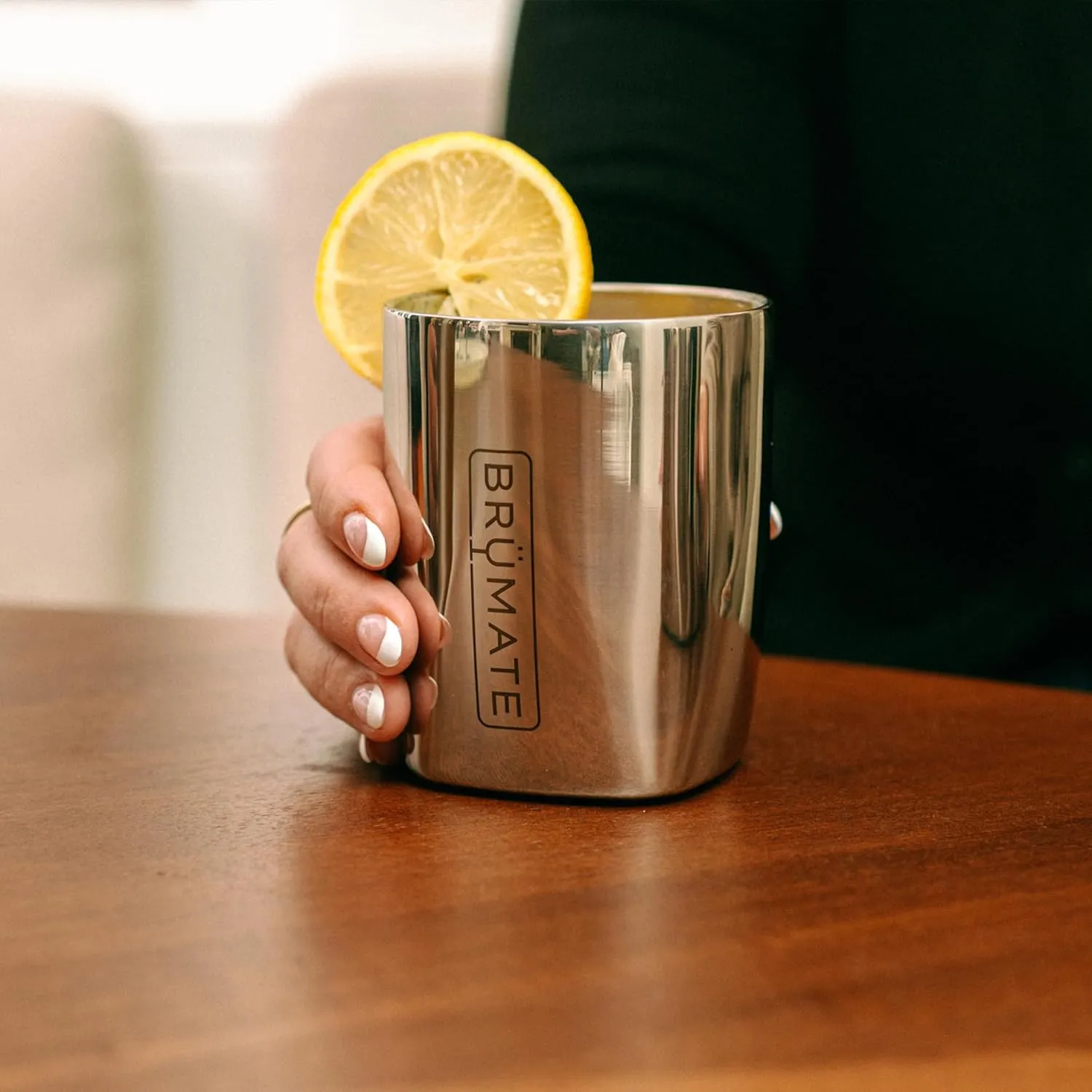 BrüMate Rocks 100% Leak-Proof 12oz Insulated Lowball Cocktail & Whiskey Tumbler - Double Wall Vacuum Stainless Steel - Camping, Travel Tumbler & Cocktail Glass (Dark Aura)