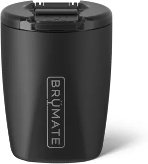 BrüMate Rocks 100% Leak-Proof 12oz Insulated Lowball Cocktail & Whiskey Tumbler - Double Wall Vacuum Stainless Steel - Camping, Travel Tumbler & Cocktail Glass (Matte Black)
