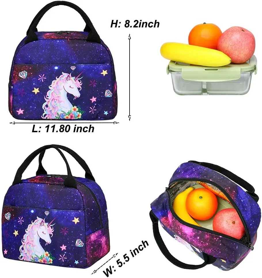 BTOOP Girls Backpack Kids Boys Elementary Bookbag Girly School Bag with Insulated Lunch Tote and Pencil Pouch
