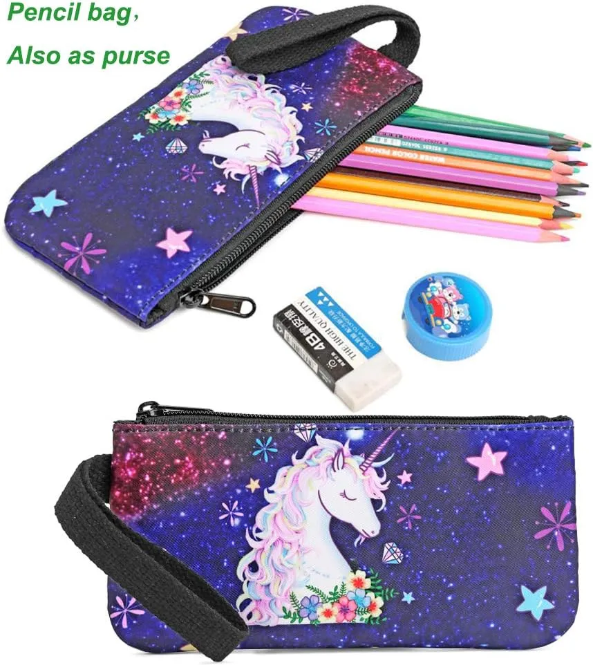 BTOOP Girls Backpack Kids Boys Elementary Bookbag Girly School Bag with Insulated Lunch Tote and Pencil Pouch