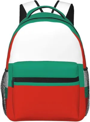 Bulgarian Flag Backpack, suitable for light travel, daily multi-purpose bag, suitable for commuting, cycling, work