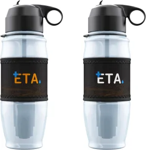 Bundle Deal | ETA Alkaline Water Filter Bottle | Removes up to 99.99% of Harmful contaminants, 9.5pH | Protects The Nutrient & Mineral Value from Filtration | Made in USA (Advanced - Orange   White)