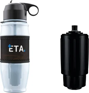 Bundle Deal | ETA Alkaline Water Filter Bottle | Removes up to 99.99% of Harmful Contaminants While Alkalizing | Protects The Nutrient & Mineral Value from Filtration | Made in USA (Advanced - White)