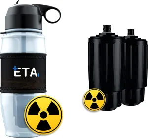 Bundle Deal | ETA Alkaline Water Filter Bottle | Removes up to 99.99% of Harmful Contaminants While Alkalizing | Protects The Nutrient & Mineral Value from Filtration | Made in USA (Extreme - White)