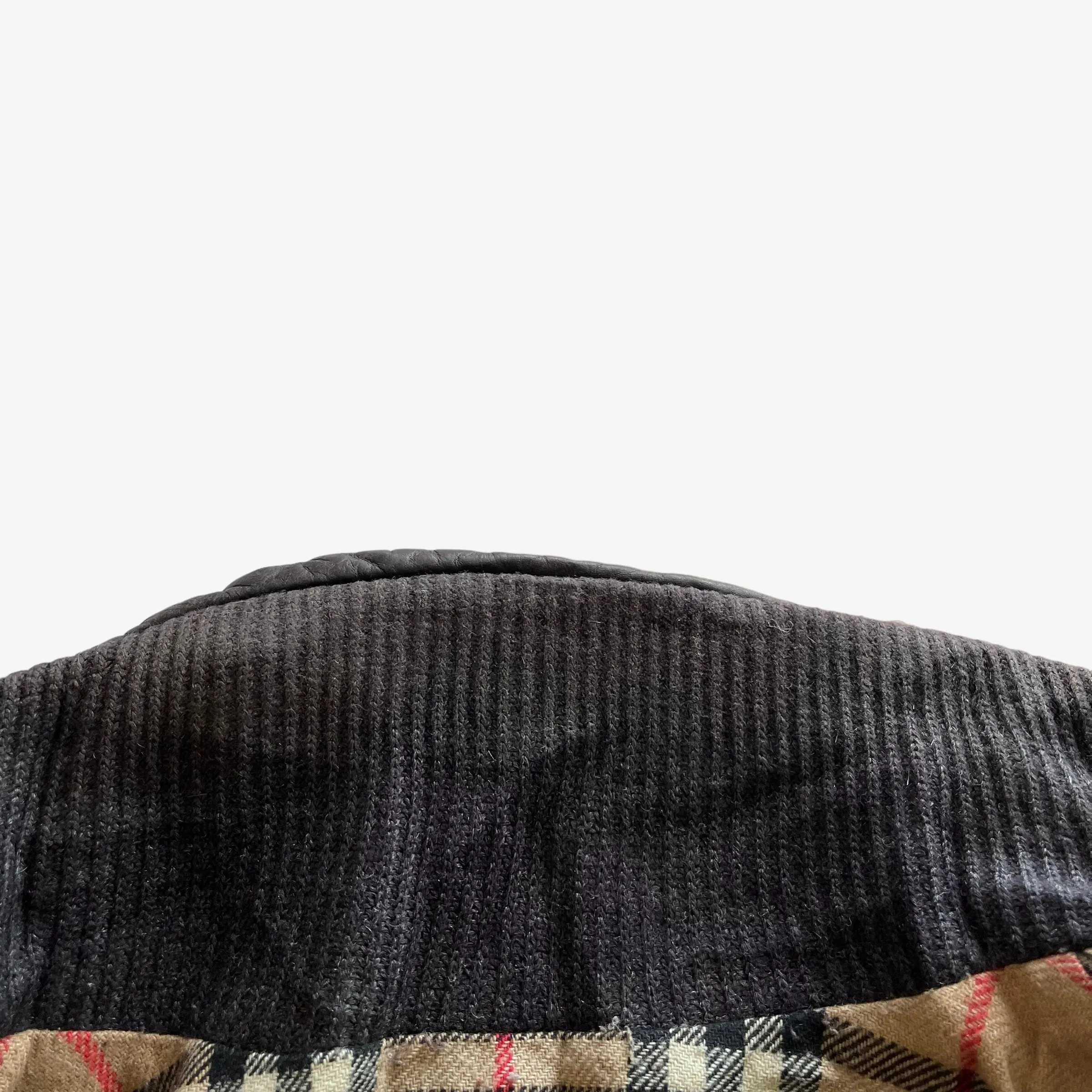 Burberry Leather Jacket With Nova Check Wool Lining