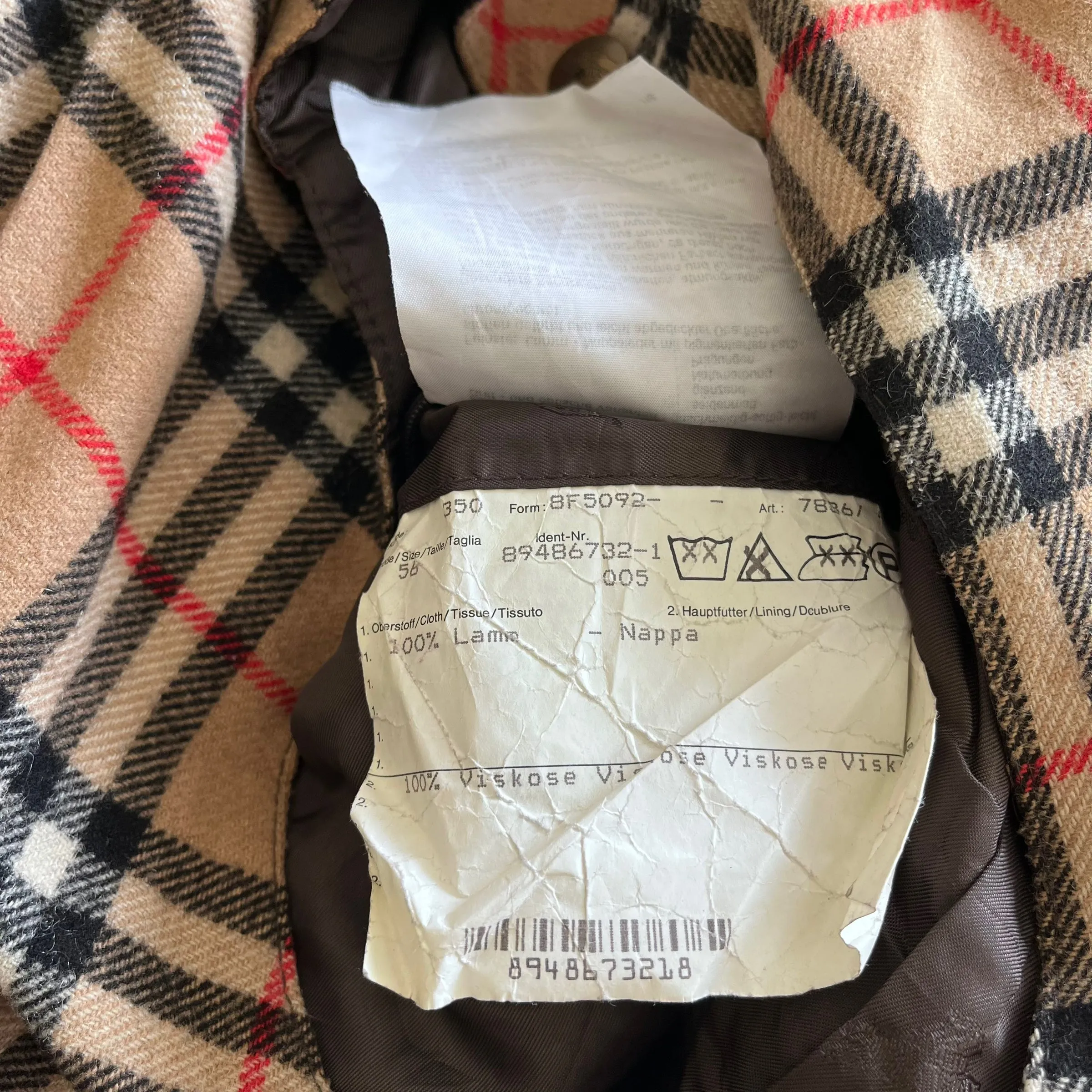 Burberry Leather Jacket With Nova Check Wool Lining