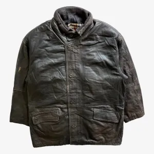 Burberry Leather Jacket With Nova Check Wool Lining