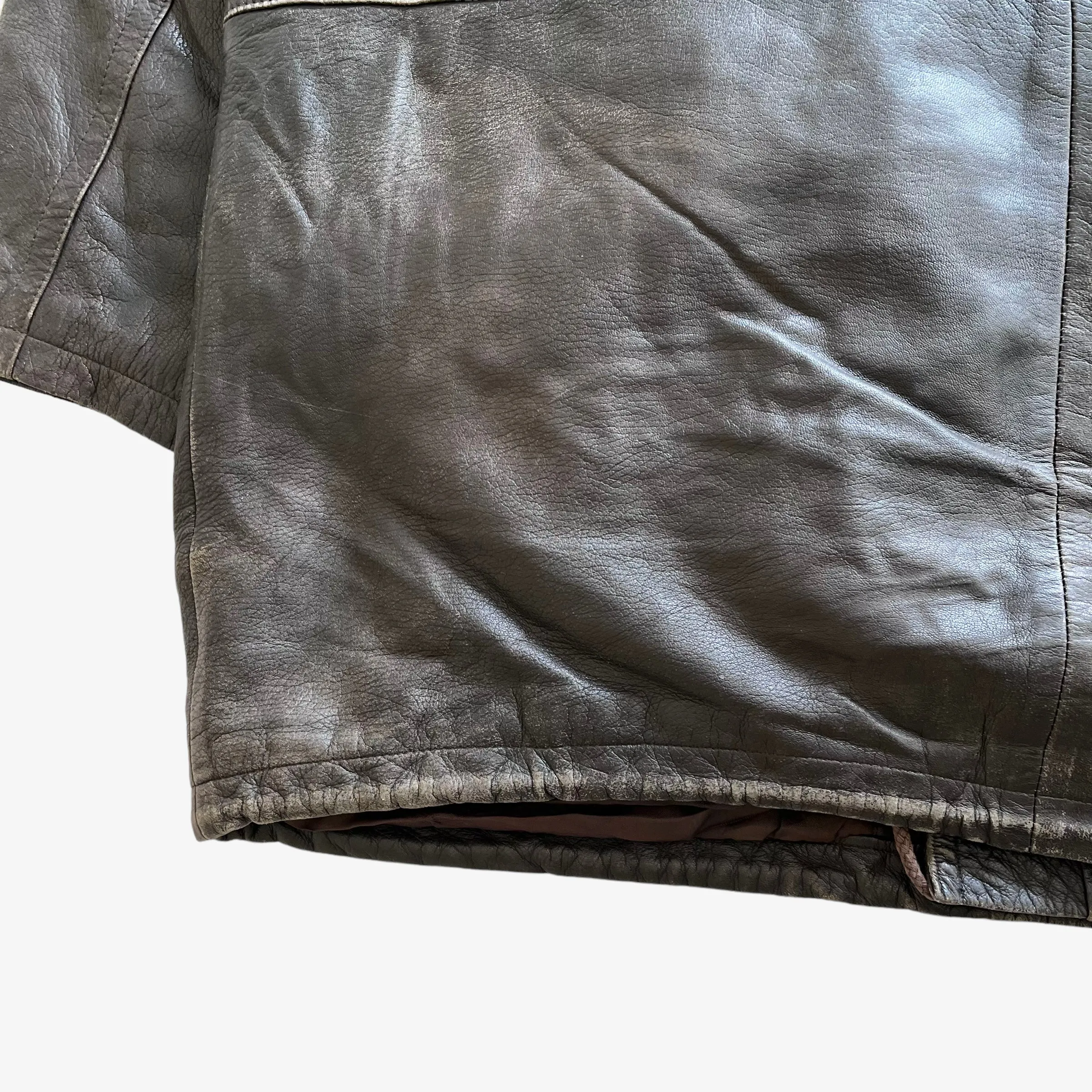 Burberry Leather Jacket With Nova Check Wool Lining
