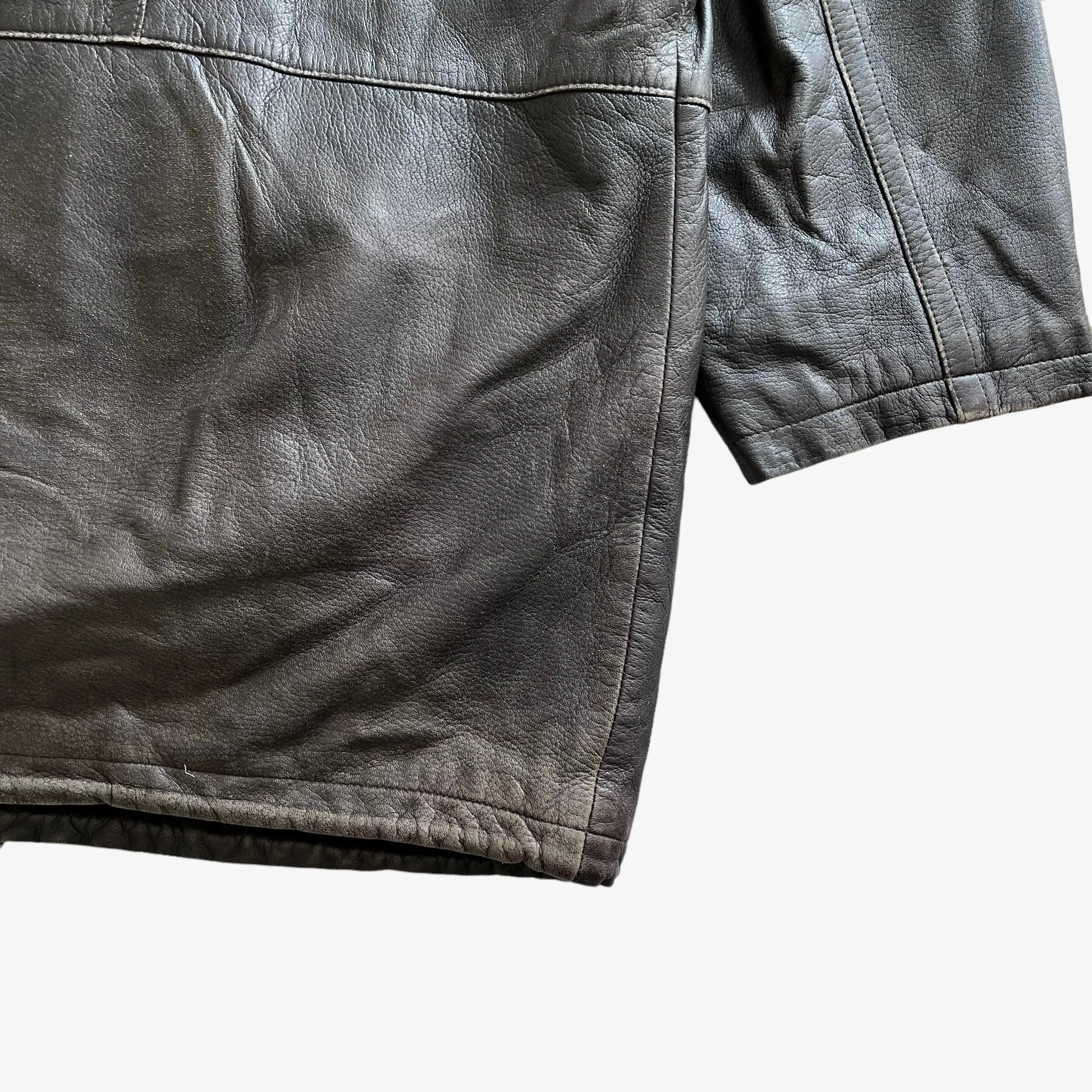 Burberry Leather Jacket With Nova Check Wool Lining