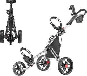 CaddyTek CaddyLite 11.5 Version 3 Golf Push Cart – 3-Wheel, SuperLite Deluxe, Lightweight, Easy to Fold, Compact & Portable