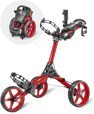 Caddytek CaddyLite Compact 3-Wheel Golf Push Cart – Lightweight, One-Click Folding, Compact Design for Easy Storage & Transport
