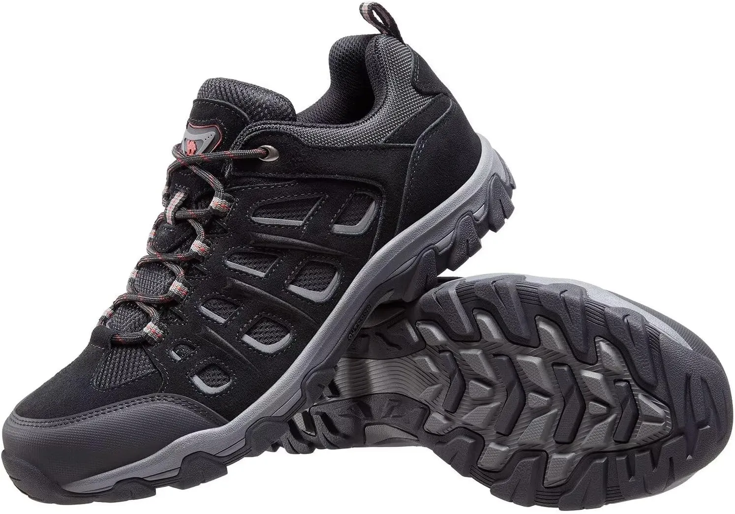 CAMEL CROWN Men's Waterproof Hiking Shoes Low Tops Leather Comfortable Lightweight Anti-Slip for Outdoor Trailing Camping Trekking Walking Work Black Size 8.5