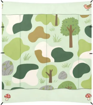 Camouflage Green Tree Foldable Beach Cabana UPF50  Lightweight Outdoor Sun Shade with Sand Shovel, Sandbags for Camping Trips, Fishing, Backyard Fun or Picnics