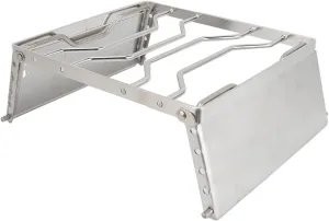 Campfire Grill Grate, Camp Fire Grill with 10KG Loading Stainless Steel Stove Stand Rack, Foldable Picnic Pot Bracket, Multifunctional Stove Rack Camping Gear for Camping
