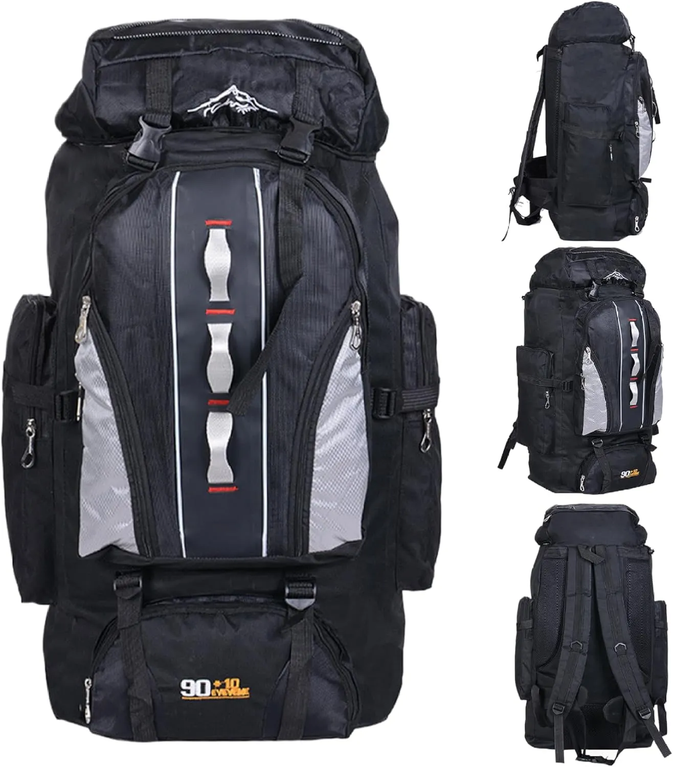 Camping Backpack, 100L Tear and Water-Resistant Hiking Backpack, Multi-Pocket Camping Rucksack with Zipper, Bag for Men and Women Travel Outdoor