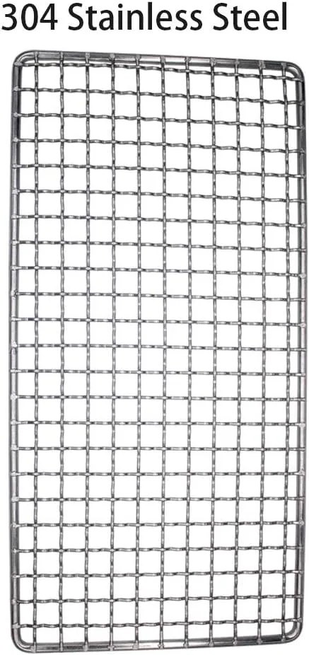Camping Bushcraft Backpacker Grill Welded Stainless Steel Campfire Cooking Grate High Strength Outdoor Mesh Gear for Camping, Hiking, and Backpacking Family 2-Pack