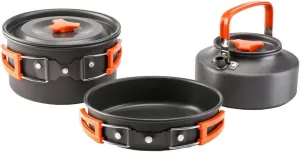 Camping Cooking Set 2-3 Person Aluminum Cookware Kit Portable Outdoor Cooker Pot Kettle for Camping Hiking Backpacking