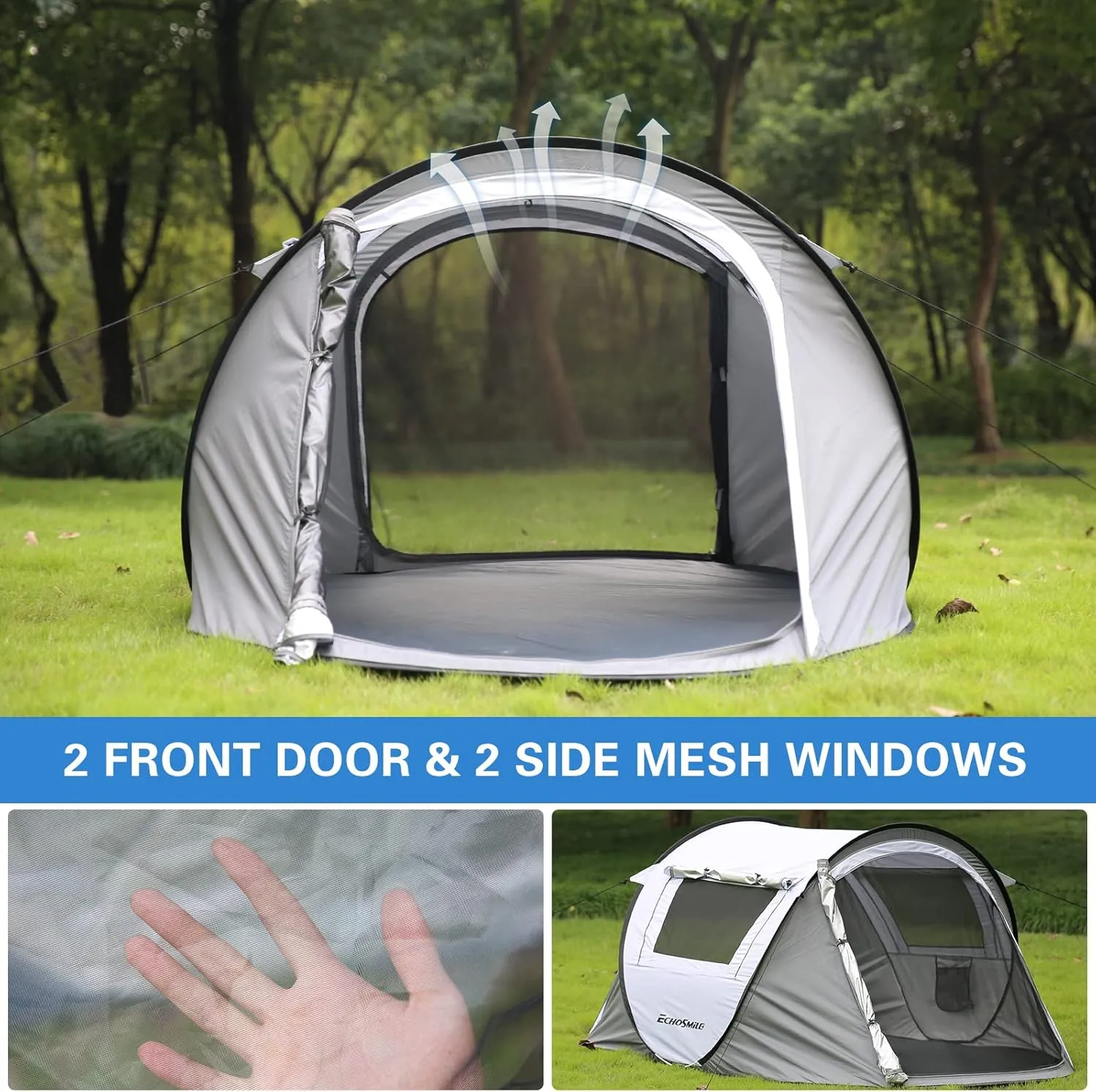 Camping Dome Tent is Suitable for 2/3/4/5 People, Waterproof, Spacious, Portable Backpack Tent, Suitable for Outdoor Camping/Hiking and Outdoor, Portable Tent