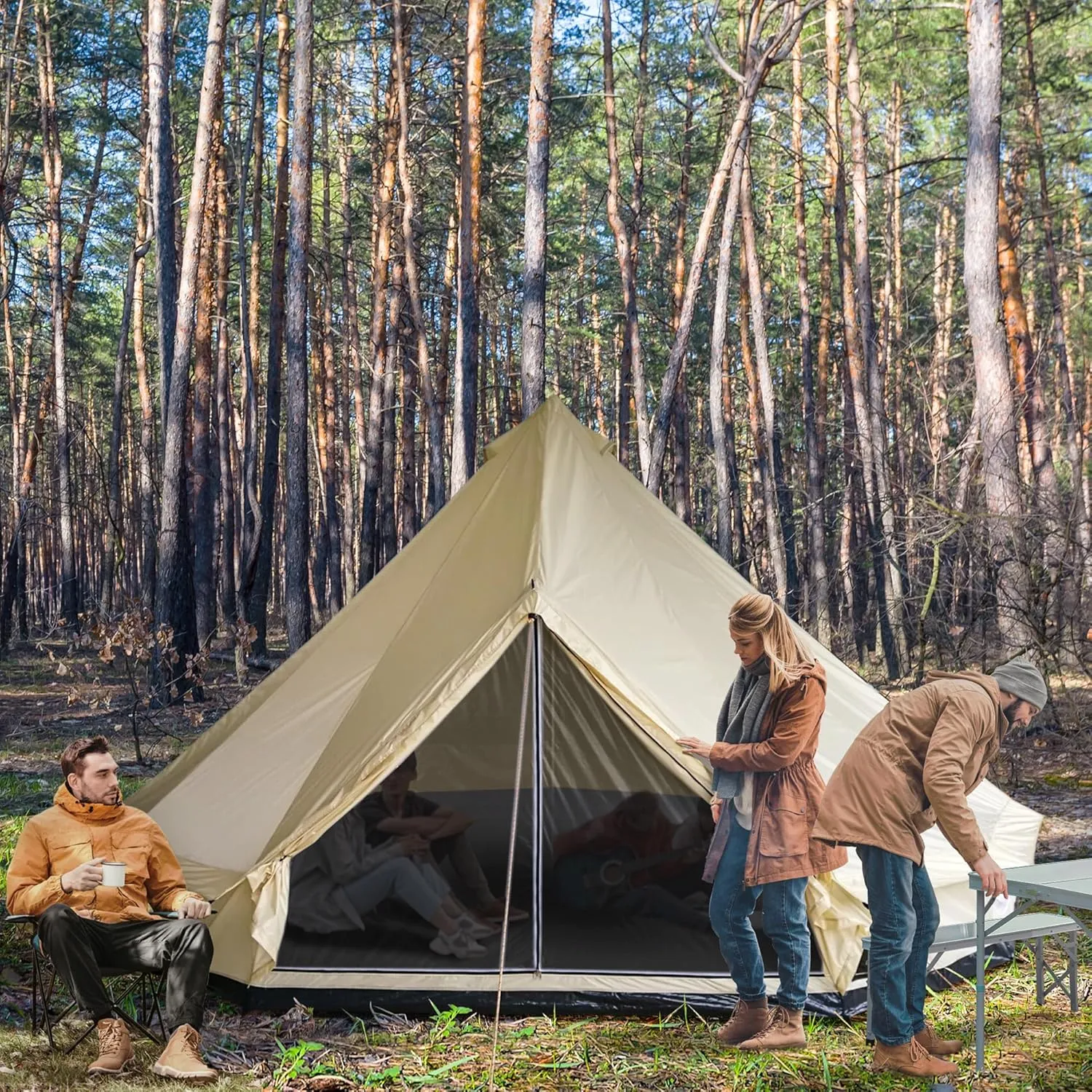 Camping Dome Tent is Suitable for 2/3/4/5 People, Waterproof, Spacious, Portable Backpack Tent, Suitable for Outdoor Camping/Hiking and Outdoor, Portable Tent