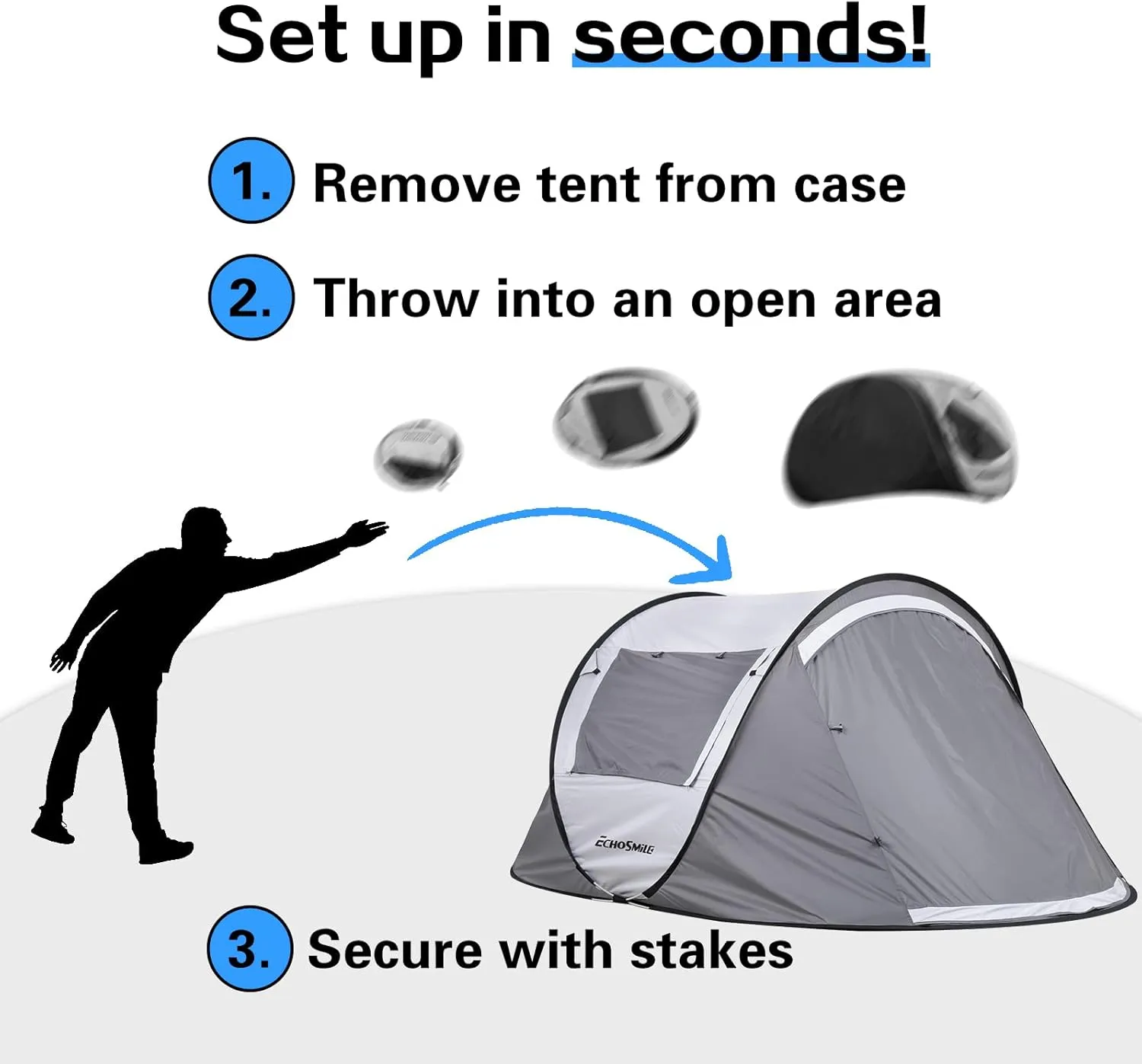 Camping Dome Tent is Suitable for 2/3/4/5 People, Waterproof, Spacious, Portable Backpack Tent, Suitable for Outdoor Camping/Hiking and Outdoor, Portable Tent