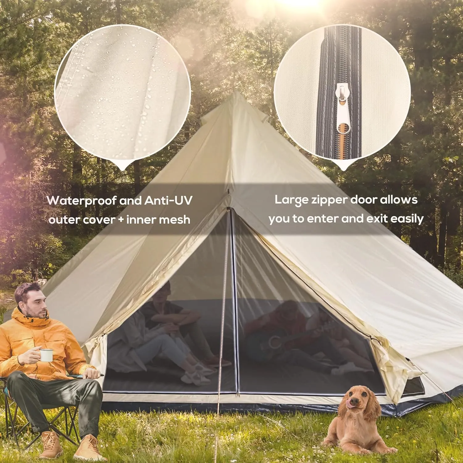 Camping Dome Tent is Suitable for 2/3/4/5 People, Waterproof, Spacious, Portable Backpack Tent, Suitable for Outdoor Camping/Hiking and Outdoor, Portable Tent