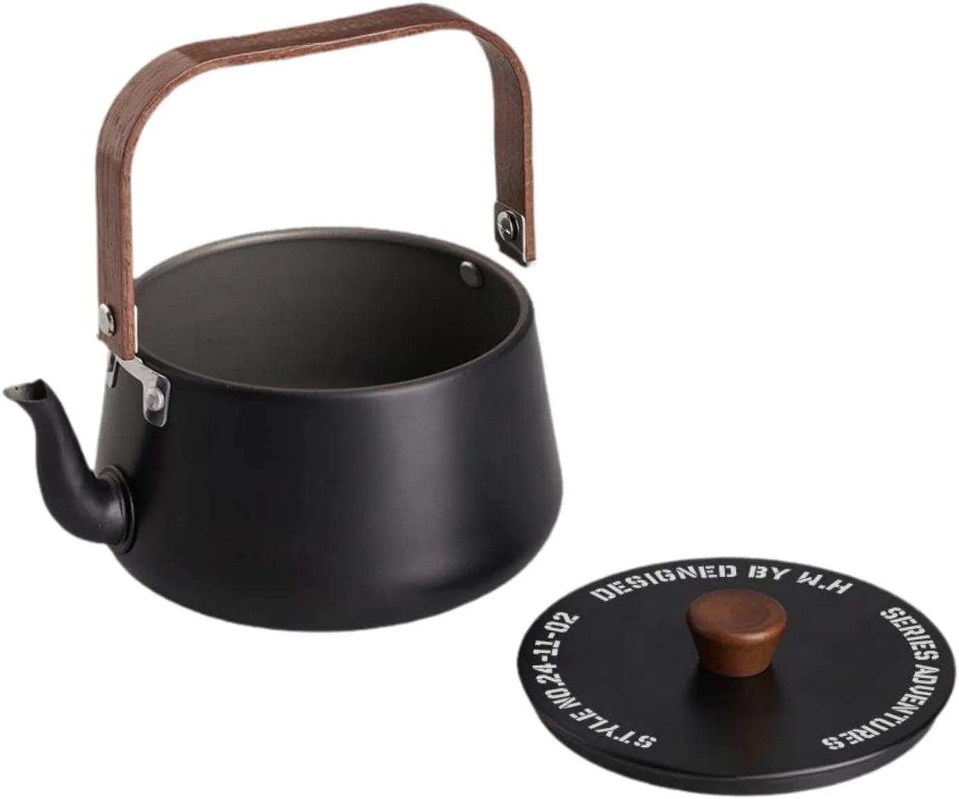 Camping Kettle Tea Kettle Teapot Coffee Pot Water Kettle Cooking Water Boiler Tea Pot for Fishing Barbecue Backpacking Travel, Black
