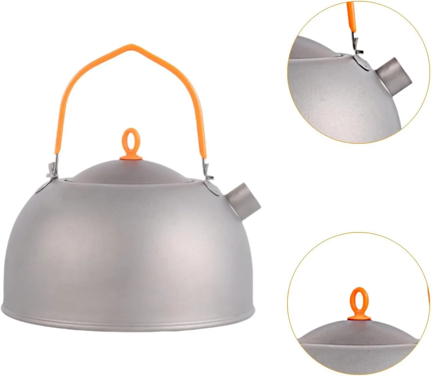 Camping Kettle Titanium Kettle for Boiling Water with Handle Tea Pot Water Kettle for Traveling Climbing Picnic Fishing
