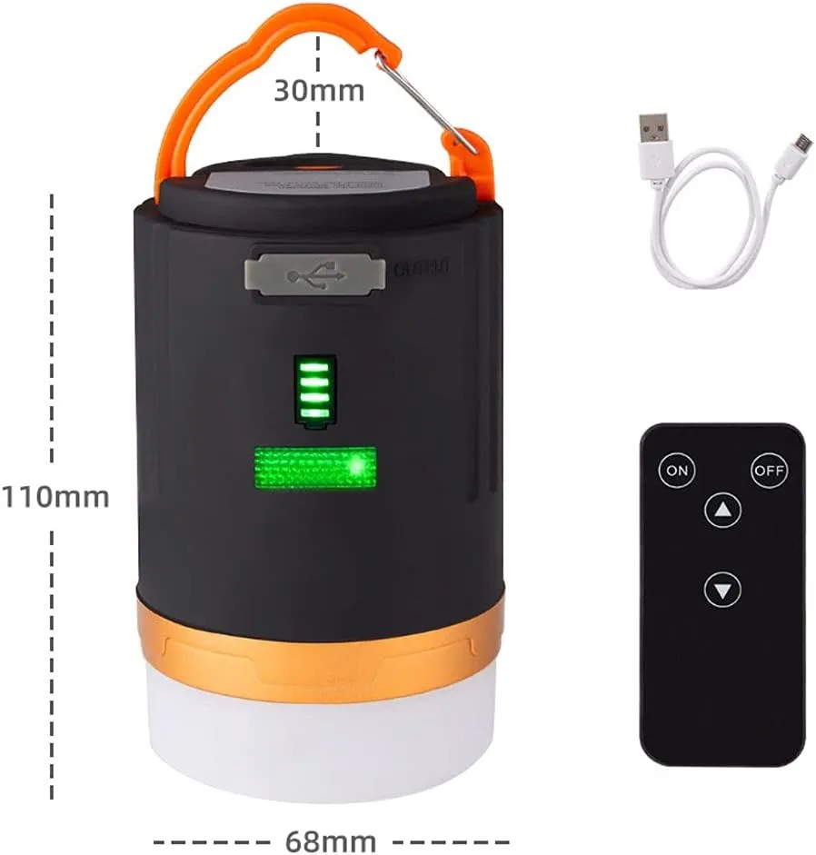 Camping Lantern Rechargeable Outdoor Tent Light Magnetic Led Camping Light Waterproof Emergency Lighting Portable Light for Camping Hiking Fishing (Color : Charging Remote Control Version)
