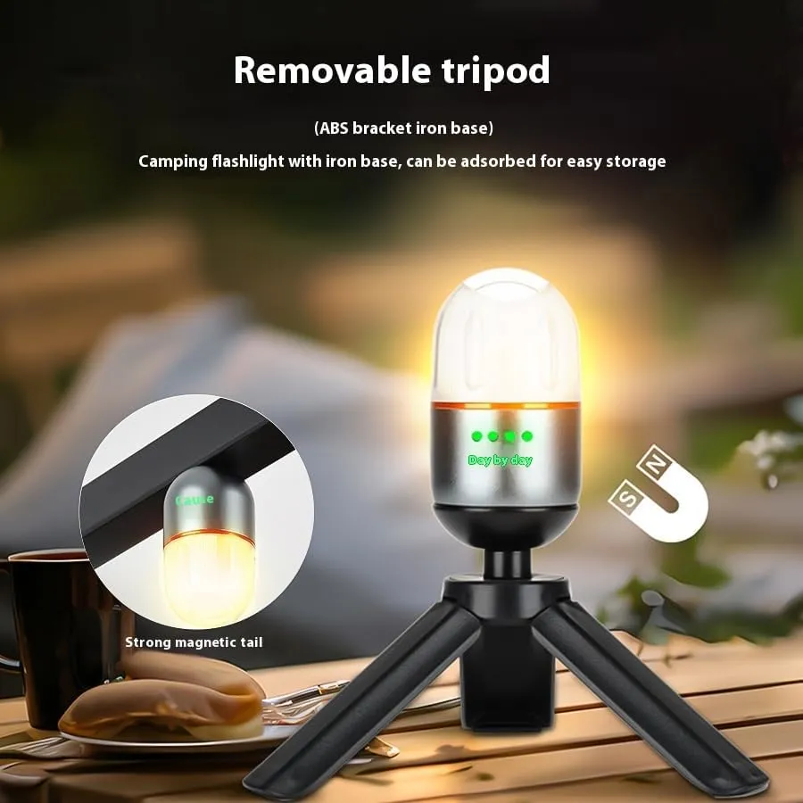 Camping Lights, Tents, Night Lights, high Brightness, Multiple Modes, USB Rechargeable Magnetic Suction, Strong Light, Long-Range, Mini Portable Small Flashlight (Gun Color)