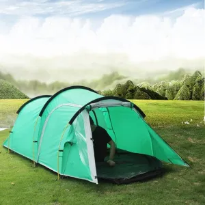 Camping Mountaineering Tent Portable Visitor Tent for 3-4 People Double-Decker Outdoor Party Family Picnic Tent