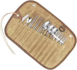 Camping Must Haves 5-piece Camp Utensil Kit Chopstick Stainless Steel Travel Utensil for Outdoor Activities