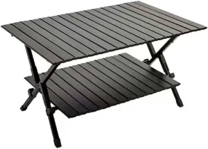 Camping Tables for Cooking, Portable Picnic Tables Folding Beach Table Portable Camping Table, Double-Layer Outdoor Picnie Table Lightweight Rollable Table Easy to Assembly