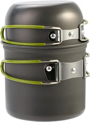 Camping Tableware Solid Connection Foldable Handle Aluminium Alloy Pot Set for Backpacking