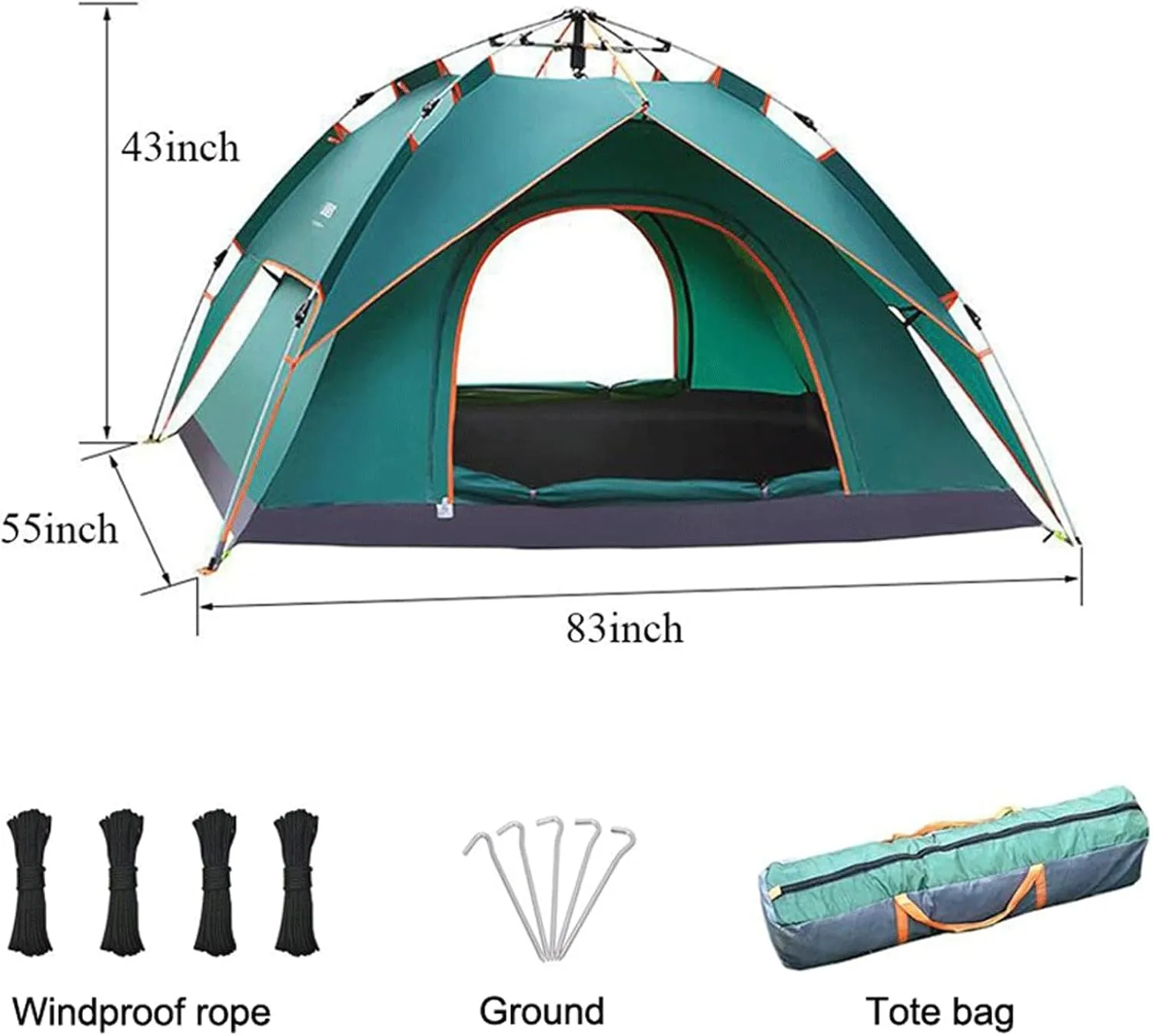 Camping Tent 3-4Person Fully Outdoor Automatic Quick Open Tent Waterproof Tent Camping Family Outdoor Llightweight Instant Setup Tent