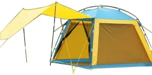 Camping Tent for 3-4 Person, Waterproof & Windproof Family Tent, Instant Setup, Durable Outdoor Tent for Camping, Hiking & Festivals – Yellow