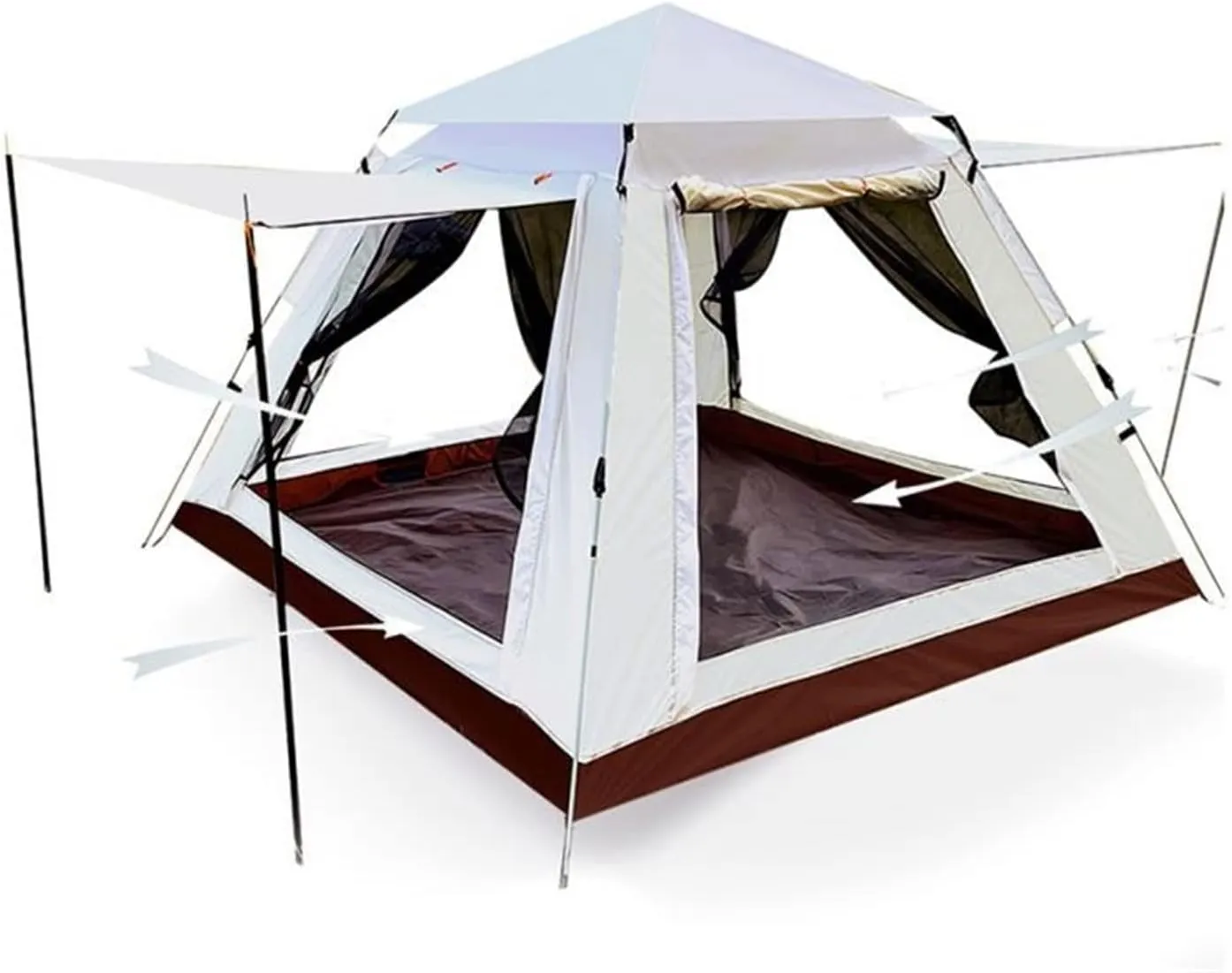 Camping Tent Outdoor Automatic Quick Open Tent Rainfly Waterproof Camping Tent Family Outdoor Instant Setup Tent with Carring Bag