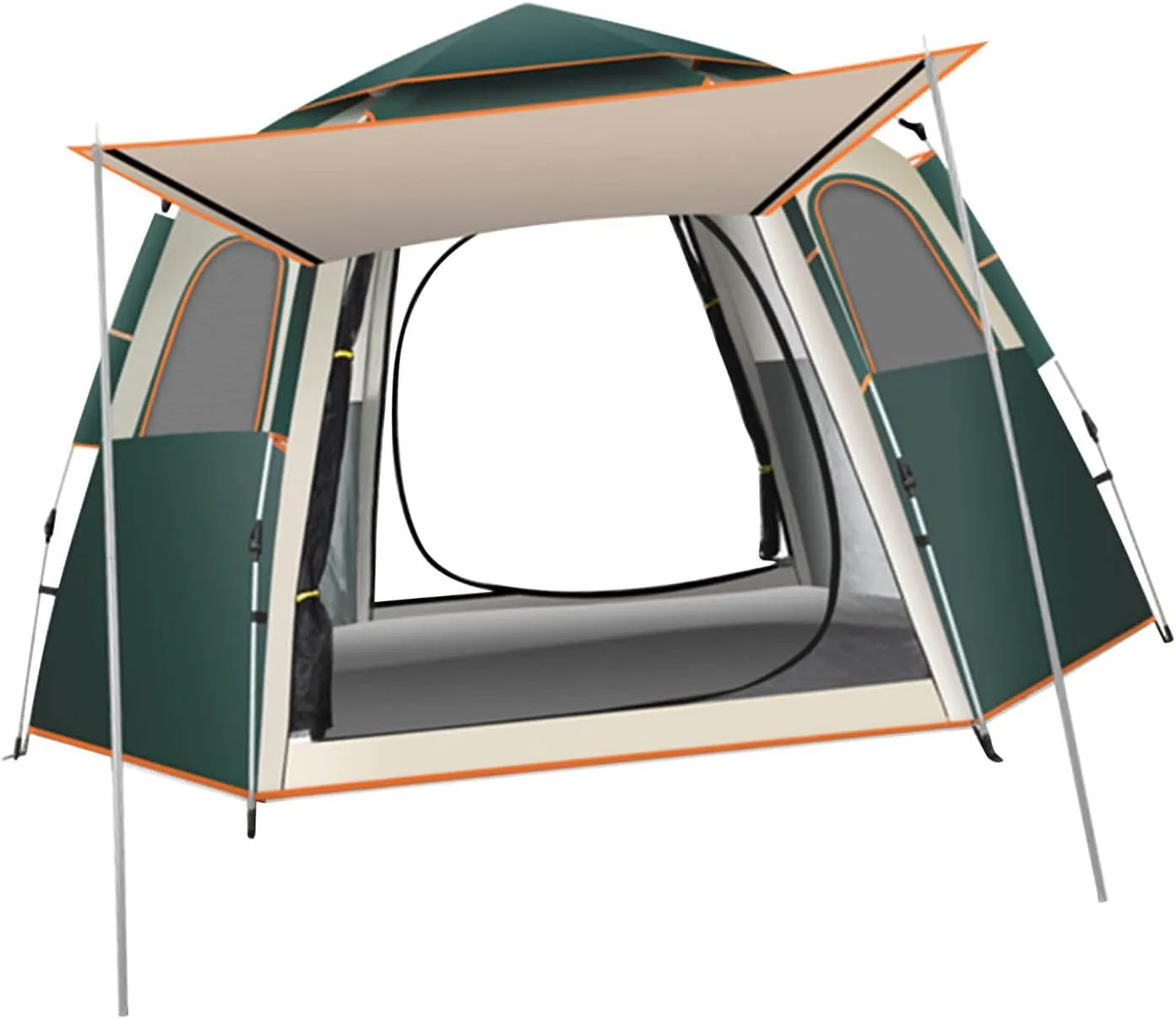 Camping Tent, Oxford Cloth Double Layer Tent Waterproof Sun Proof Large Space for Hiking